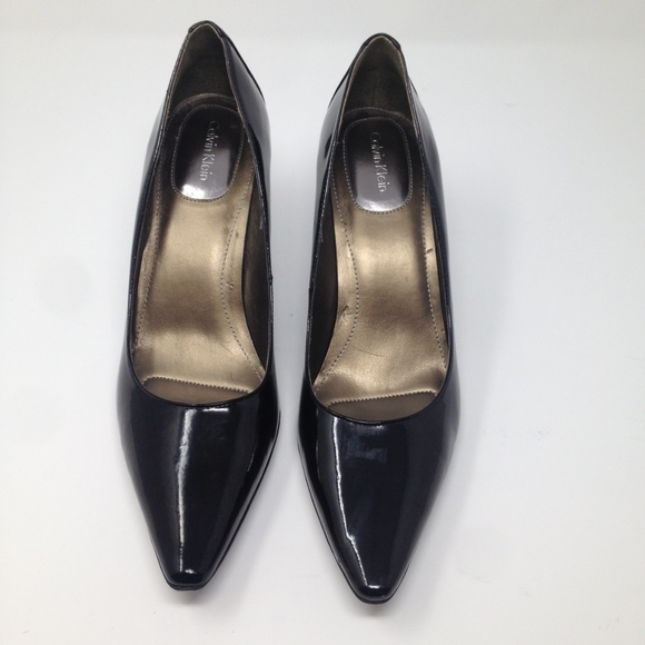 Calvin Klein Shoes - Calvin Klein Dolly Black Pointed Toe Pumps Patent